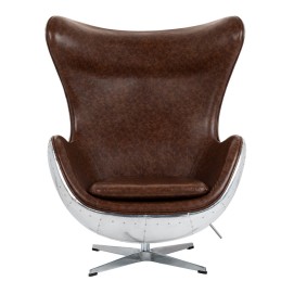 Fotel EGG AVIATOR PU brązowy King home - 5