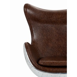 Fotel EGG AVIATOR PU brązowy King home - 6