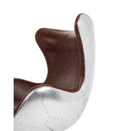 Fotel EGG AVIATOR PU brązowy King home - 8