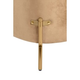 Fotel VENICE tkanina pepitka biało-brązowa - złota podstawa