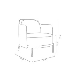 Fotel VENICE tkanina pepitka biało-brązowa - złota podstawa