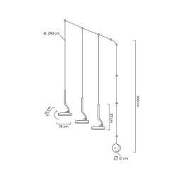 MOOSEE lampa ścienna FLAT 3 czarna