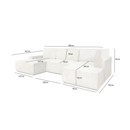 Narożnik PILLOW C2 120 z funkcją spania - II grupa tkanin