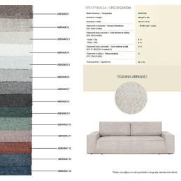 Sofa PILLOW z funkcją spania - II grupa tkanin