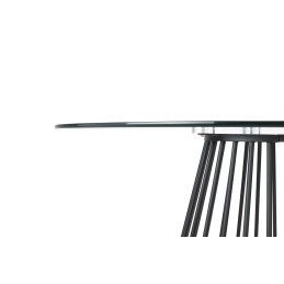 Stół GLAM GLASS 110 - szkło, czarna podstawa
