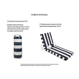 Materac ogrodowy AZURE z poduszką biało-czarny King home - 9