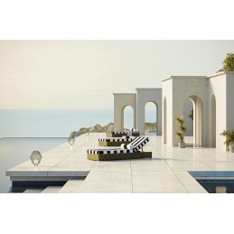 Materac ogrodowy AZURE z poduszką biało-czarny King home - 11