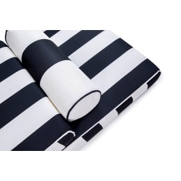 Zestaw ogrodowy AZURE leżak z materacem  i poduszką biało-czarny King home - 3