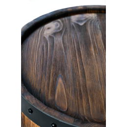 Barek beczka drewniana szafka na alkohol brązowa BONANZA WOOD - 3