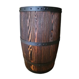 Drewniane krzesło beczka z tapicerka z ekoskóry BONANZA WOOD - 3