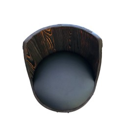 Drewniane krzesło beczka z tapicerka z ekoskóry BONANZA WOOD - 4