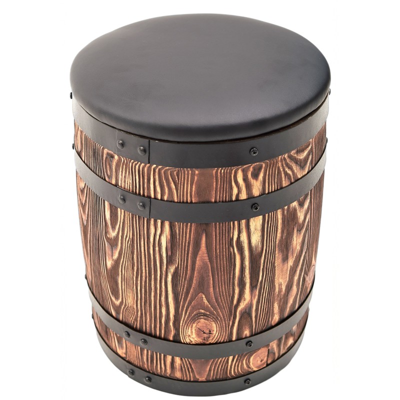 copy of Drewniane krzesło beczka z tapicerka z ekoskóry BONANZA WOOD - 1