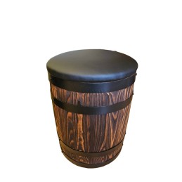 copy of Drewniane krzesło beczka z tapicerka z ekoskóry BONANZA WOOD - 2