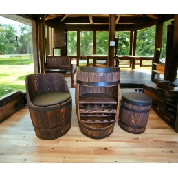 copy of Drewniane krzesło beczka z tapicerka z ekoskóry BONANZA WOOD - 6