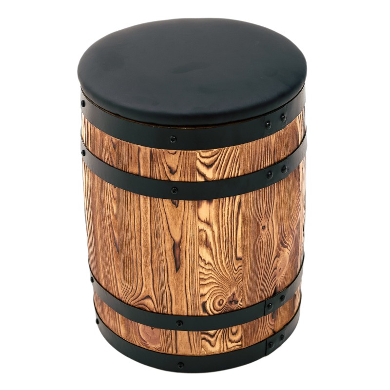 copy of Drewniane krzesło beczka z tapicerka z ekoskóry BONANZA WOOD - 1