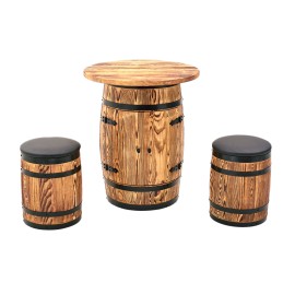 Stolik barowy beczka szafka na alkohol żółta Bonanza Wood BONANZA WOOD - 6