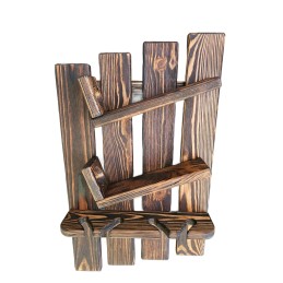 Półka na wino i kieliszki drewniana rustykalna ręcznie robiona Bonanza Wood BONANZA WOOD - 2