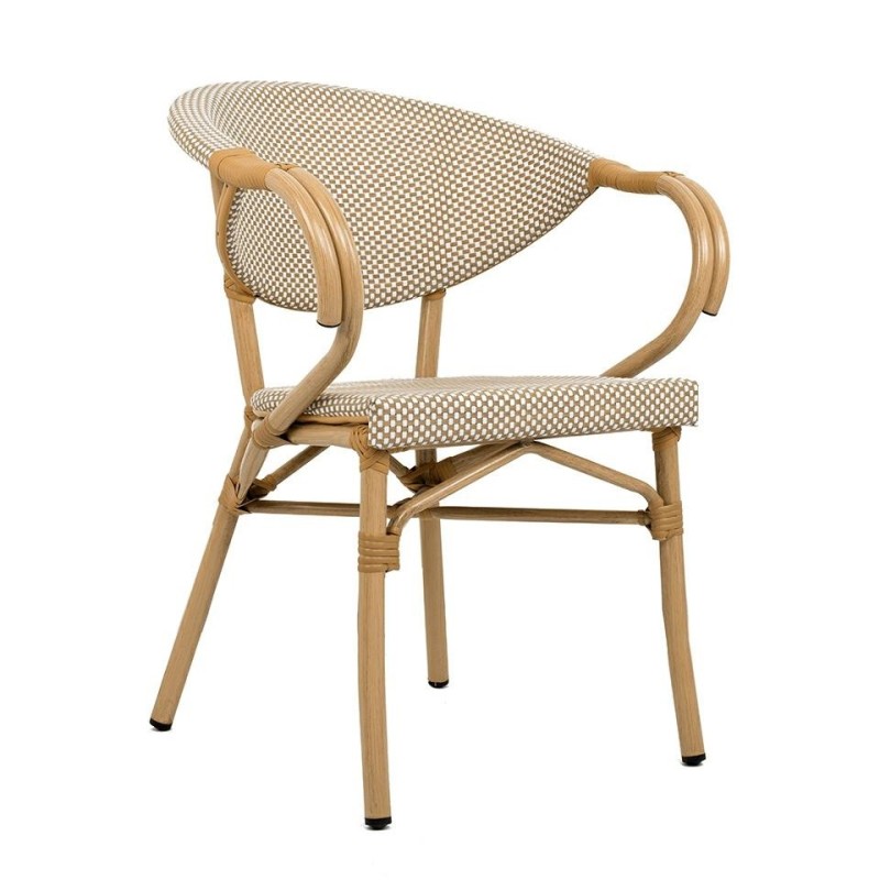 Krzesło CAFE BISTRO PARIS ARM             jasnobrązowe rattan King home - 1