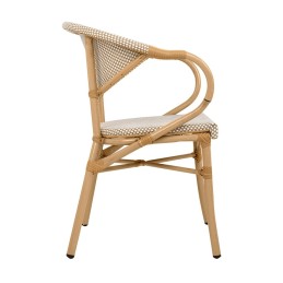 Krzesło CAFE BISTRO PARIS ARM             jasnobrązowe rattan King home - 2