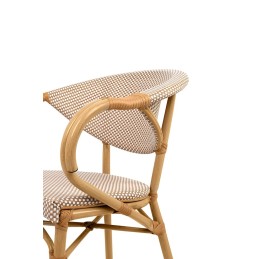 Krzesło CAFE BISTRO PARIS ARM             jasnobrązowe rattan King home - 4