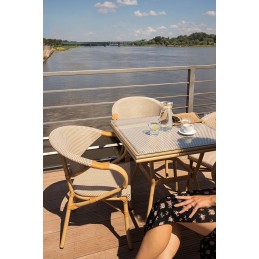 Krzesło CAFE BISTRO PARIS ARM             jasnobrązowe rattan King home - 13
