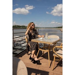 Krzesło CAFE BISTRO PARIS ARM             jasnobrązowe rattan King home - 14