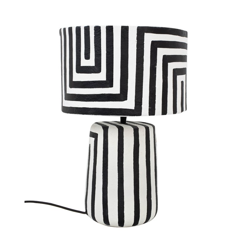 KARE lampa stołowa STRISCE 44 cm          biało-czarna Kare design - 1