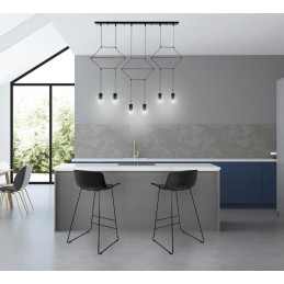 Lampa wisząca FLUSSO LINE 6 czarna King home - 2