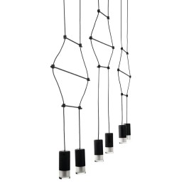 Lampa wisząca FLUSSO LINE 6 czarna King home - 5