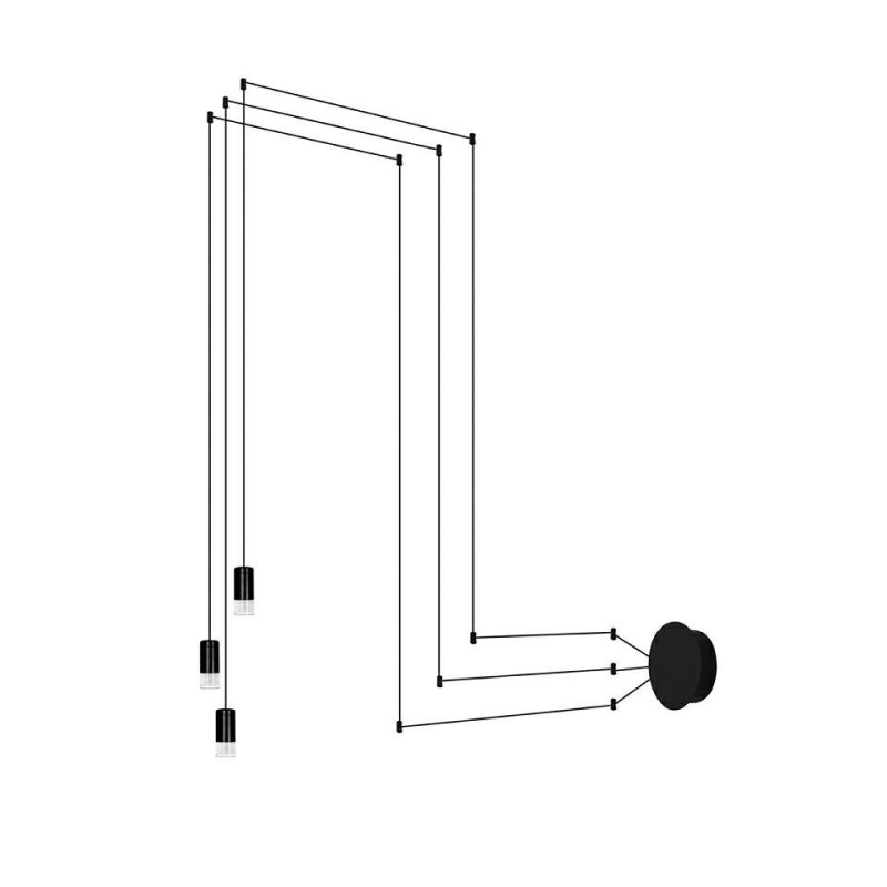 Lampa ścienna FLUSSO WALL 3 czarna King home - 1