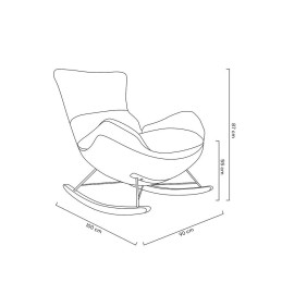 Fotel bujany OTILIA brązowa pepitka -  drewniane płozy, ekoskóra King home - 4