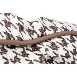 Fotel bujany OTILIA brązowa pepitka -  drewniane płozy, ekoskóra King home - 7