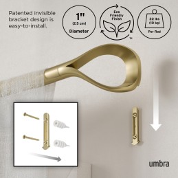 UMBRA karnisz LOOP 1 107 - 305 cm złoty Umbra - 6