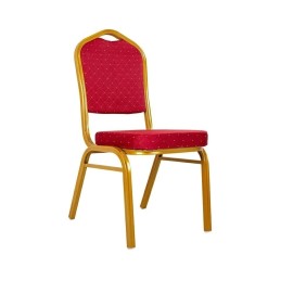 Krzesło bankietowe HEROS czerwone /       złote King home - 1
