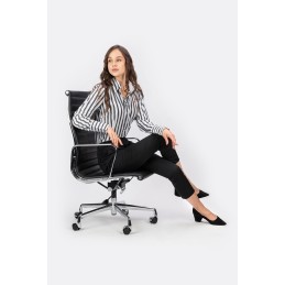 Fotel biurowy AERON PRESTIGE PLUS chrom  - skóra naturalna, aluminium King home - 2