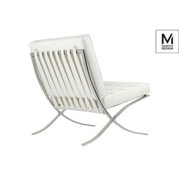 MODESTO fotel BARCELON biały - ekoskóra,  stal polerowana Modesto design - 3