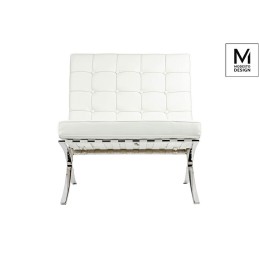 MODESTO fotel BARCELON biały - ekoskóra,  stal polerowana Modesto design - 4