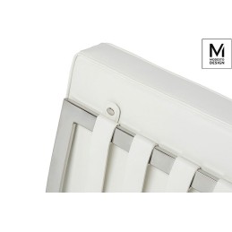 MODESTO fotel BARCELON biały - ekoskóra,  stal polerowana Modesto design - 5