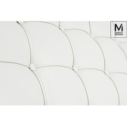 MODESTO fotel BARCELON biały - ekoskóra,  stal polerowana Modesto design - 6