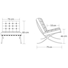 MODESTO fotel BARCELON biały - ekoskóra,  stal polerowana Modesto design - 7