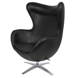 Fotel EGG SZEROKI PU czarny King home - 1