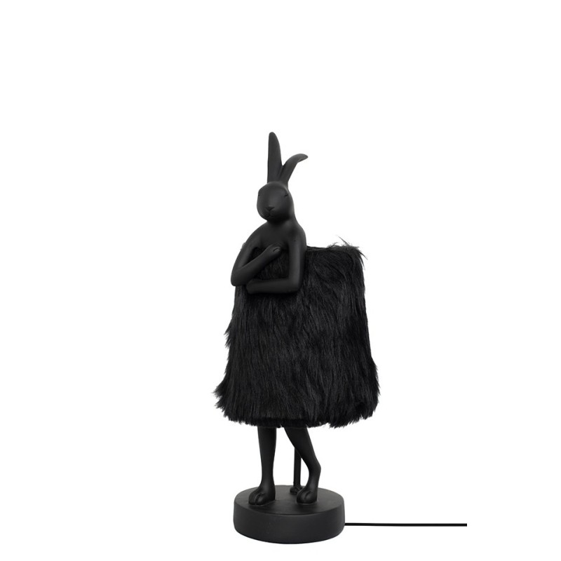 KARE lampa stołowa RABBIT FUR 50 cm       czarna / złota Kare design - 1