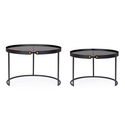 BIZZOTTO zestaw stolików kawowych ZEINA   ROUND czarny Bizzotto - 2