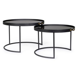 BIZZOTTO zestaw stolików kawowych ZEINA   ROUND czarny Bizzotto - 3