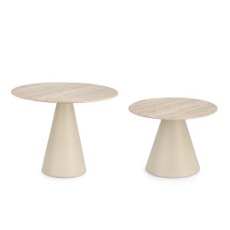 BIZZOTTO zestaw stolików kawowych HARDY   beżowy Bizzotto - 2
