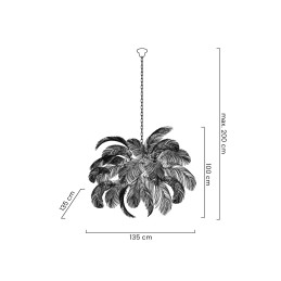 MOOSEE lampa wisząca TIFFANY 135 biała    mosiądz / naturalne pióra Moosee - 1