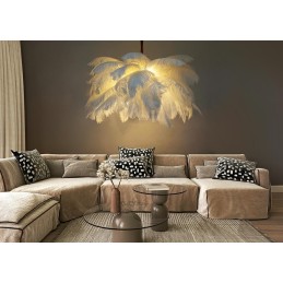 MOOSEE lampa wisząca TIFFANY 135 biała    mosiądz / naturalne pióra Moosee - 10