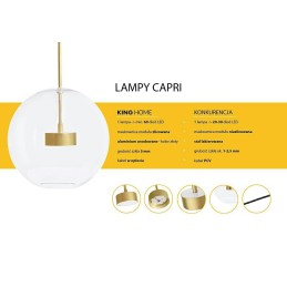 MOOSEE lampa wisząca CAPRI LINE 3 złota   - 180 LED, aluminium, szkło Moosee - 7