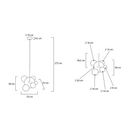 MOOSEE lampa wisząca CAPRI 6 złota - 60   LED, alumiumium, szkło Moosee - 2