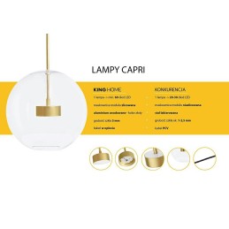 MOOSEE lampa wisząca CAPRI 6 złota - 60   LED, alumiumium, szkło Moosee - 3